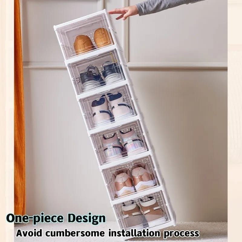 Plastic Folding Shoe Box 4 Shelves