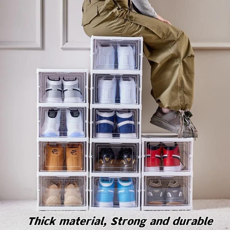 Plastic Folding Shoe Box 4 Shelves