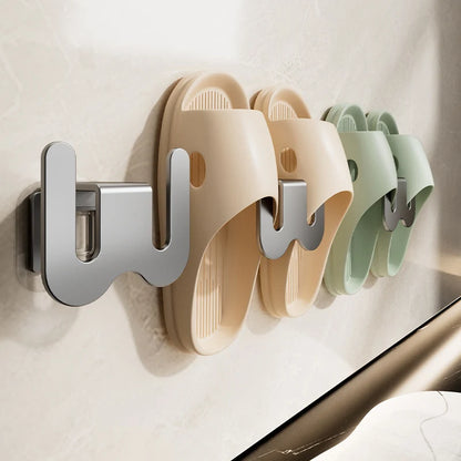 No Punching Bedroom Neat Storage Shoe Drying Slippers Rack Bathroom Rack Slipper Hook Toilet Drainage Rack Wall Mounted