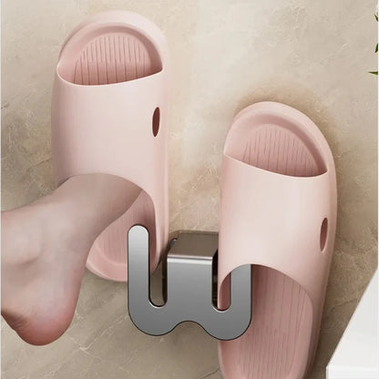 No Punching Bedroom Neat Storage Shoe Drying Slippers Rack Bathroom Rack Slipper Hook Toilet Drainage Rack Wall Mounted