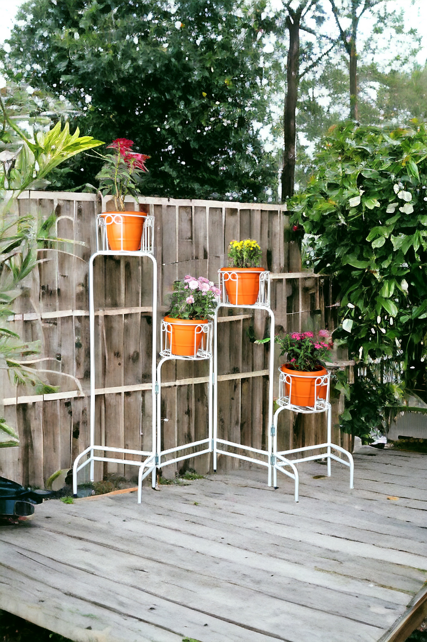 Vertical Four Pot Folding Planter Stand (Big)