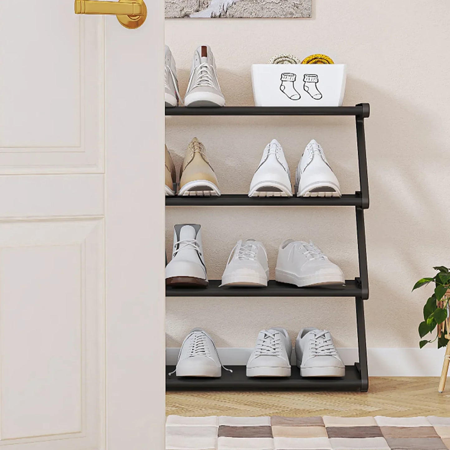 Simple z-shaped Fabric Dust-proof Shoe Rack Shoe Cabinet Household Multi-layer Space-saving Shoe Multi-functional Storage Rack