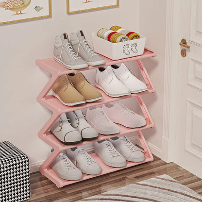 Simple z-shaped Fabric Dust-proof Shoe Rack Shoe Cabinet Household Multi-layer Space-saving Shoe Multi-functional Storage Rack